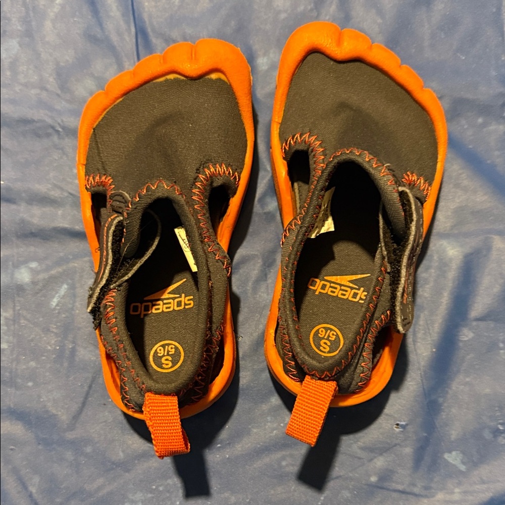 Speedo Kids Water Shoes in Black and Orange